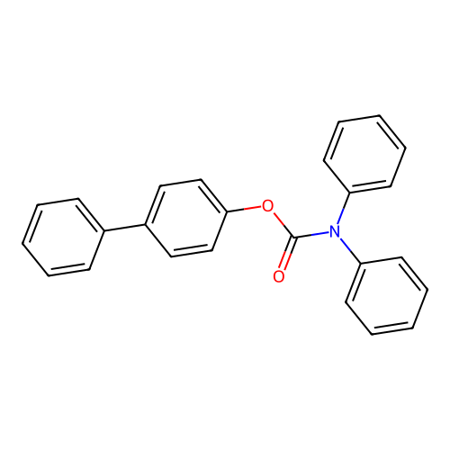 (4-phenylphenyl) N,N-diphenylcarbamate structure