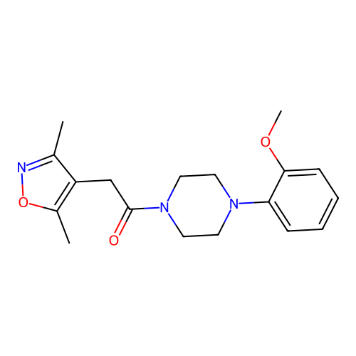 2-(3,5-Dimethyl-1,2-oxazol-4-yl)-1-[4-(2-methoxyphenyl)piperazin-1-yl]ethanone structure