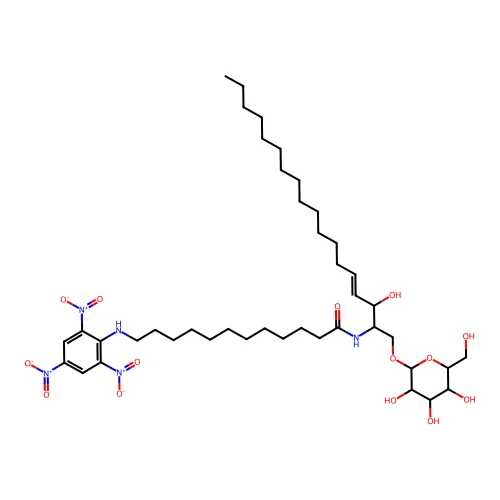 N-[3-羟基-1-[3,4,5-三羟基-6-(羟基甲基)噁烷-2-基]氧代十八-4-烯-2-基]-12-(2,4,6-三硝基苯氨基)二氧癸酰胺 structure