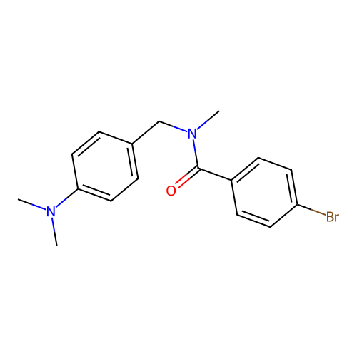 4-bromo-N-[[4-(dimethylamino)phenyl]methyl]-N-methylbenzamide structure