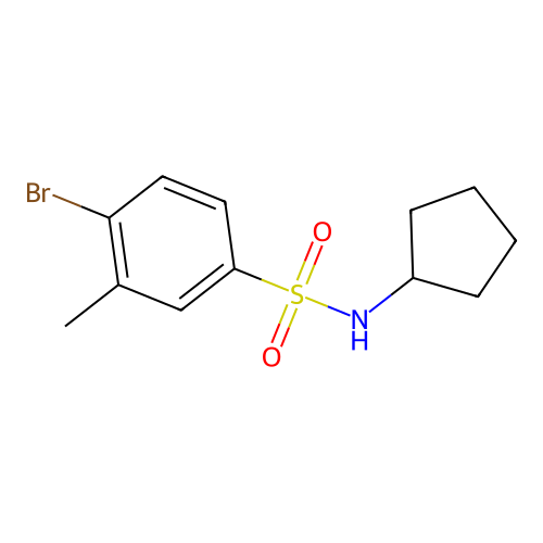 4-bromo-N-cyclopentyl-3-methylbenzenesulfonamide structure