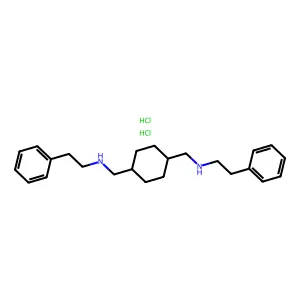 1,4-Cyclohexanebis(methylamine), N,N'-bis(phenethyl)-, dihydrochloride structure