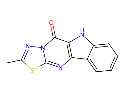 1,3,4-Thiadiazolo(3',2':1,2)pyrimido(5,4-b)indol-5(6H)-one, 2-methyl- structure