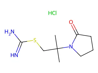 2-Methyl-2-(2-oxo-1-pyrrolidinyl)propyl carbamimidothioate hydrochloride structure