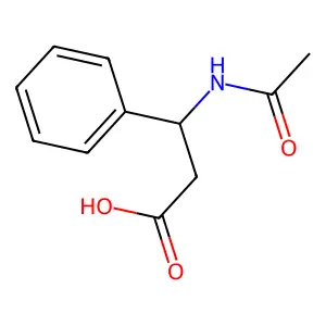 (3R)-3-acetamido-3-phenylpropanoic acid structure