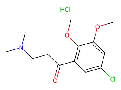 1-Propanone, 1-(5-chloro-2,3-dimethoxyphenyl)-3-(dimethylamino)-, hydrochloride structure