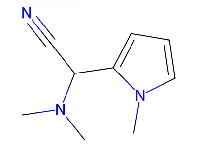 2-(dimethylamino)-2-(1-methyl-1H-pyrrol-2-yl)acetonitrile structure