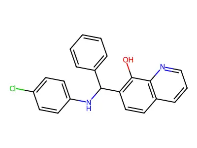 7-(((4-Chlorophenyl)amino)(phenyl)methyl)quinolin-8-ol structure