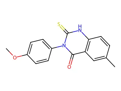 2-mercapto-3-(4-methoxyphenyl)-6-methyl-4(3H)-quinazolinone structure
