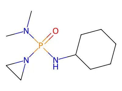 P-Aziridin-1-yl-N'-cyclohexyl-N,N-dimethylphosphonic diamide structure