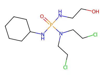 N,N-Bis(2-chloroethyl)-N'-cyclohexyl-N''-(2-hydroxyethyl)phosphoric triamide structure