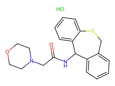 N-(6,11-Dihydrodibenzo(b,e)thiepin-11-yl)-4-morpholineacetamide monohydrochloride structure