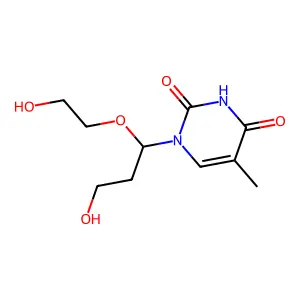 (R,S)-1-(1-(2-Hydroxyethoxy)-3-hydroxypropyl)thymine structure