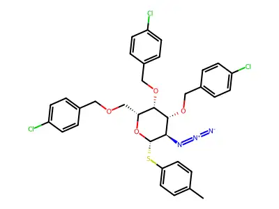 4-Methylphenyl2-azido-3,4,6-tri-O-(4-chlorobenzyl)-2-deoxy-b-D-thiogalactopyranoside structure