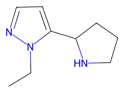 1-ethyl-5-pyrrolidine-2-yl-pyrazole structure
