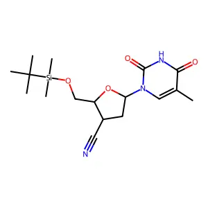 Thymidine, 3'-cyano-3'-deoxy-5'-O-((1,1-dimethylethyl)dimethylsilyl)- structure