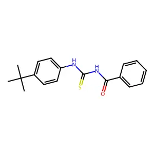 N-benzoyl-N'-[4-(tert-butyl)phenyl]thiourea structure