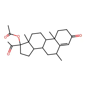 17-Acetoxy-6-methylprogesterone structure
