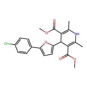 Dimethyl 4-[5-(4-chlorophenyl)-2-furyl]-2,6-dimethyl-1,4-dihydropyridine-3,5-dicarboxylate structure