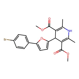dimethyl 4-[5-(4-bromophenyl)furan-2-yl]-2,6-dimethyl-1,4-dihydropyridine-3,5-dicarboxylate structure