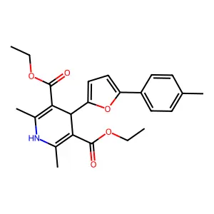 3,5-diethyl 2,6-dimethyl-4-[5-(4-methylphenyl)furan-2-yl]-1,4-dihydropyridine-3,5-dicarboxylate structure