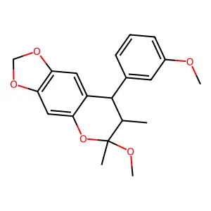 7,8-Dihydro-6-methoxy-8-(3-methoxyphenyl)-6,7-dimethyl-6H-1,3-dioxolo(4,5-g)(1)benzopyran structure