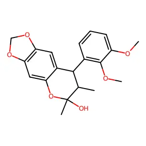 8-(2,3-Dimethoxyphenyl)-7,8-dihydro-6,7-dimethyl-6H-1,3-dioxolo(4,5-g)(1)benzopyran-6-ol structure