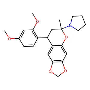 1-(8-(2,4-Dimethoxyphenyl)-7,8-dihydro-6-methyl-6H-1,3-dioxolo(4,5-g)(1)benzopyran-6-yl)pyrrolidine structure