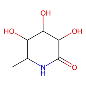 2-Piperidinone, 3,4,5-trihydroxy-6-methyl-, (3S-(3alpha,4beta,5beta,6beta))- structure