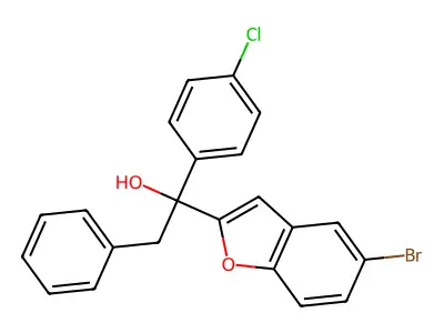 1-(5-Bromo-1-benzofuran-2-yl)-1-(4-chlorophenyl)-2-phenylethan-1-ol structure
