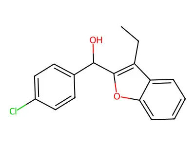 (4-Chlorophenyl)(3-ethyl-1-benzofuran-2-yl)methanol structure