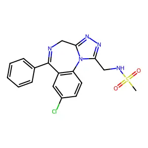 Methanesulfonamide, N-((8-chloro-6-phenyl-4H-(1,2,4)triazolo(4,3-a)(1,4)benzodiazepin-1-yl)methyl)- structure