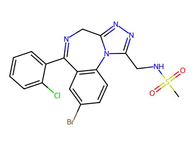 Methanesulfonamide, N-((8-bromo-6-(2-chlorophenyl)-4H-(1,2,4)triazolo(4,3-a)(1,4)benzodiazepin-1-yl)methyl)- structure
