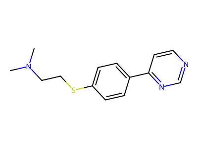 Ethanamine, N,N-dimethyl-2-((4-(4-pyrimidinyl)phenyl)thio)- structure