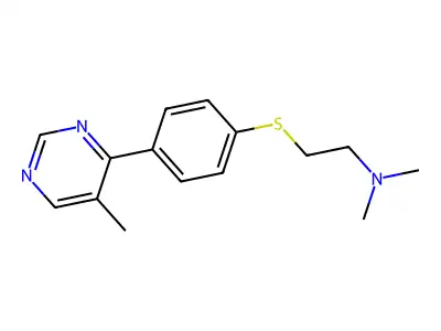 Ethanamine, N,N-dimethyl-2-((4-(5-methyl-4-pyrimidinyl)phenyl)thio)- structure