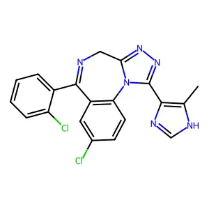 8-Chloro-6-(2-chlorophenyl)-1-(5-methyl-4-imidazolyl)-4H-s-triazolo(4,3-a)-1,4-benzodiazepine structure