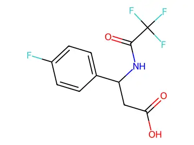 3-(4-Fluorophenyl)-3-(2,2,2-trifluoroacetamido)propanoic acid structure