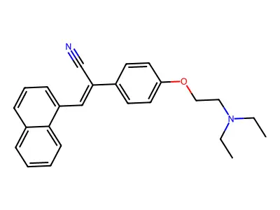 2-[4-[2-(Diethylamino)ethoxy]phenyl]-3-naphthalen-1-ylprop-2-enenitrile structure