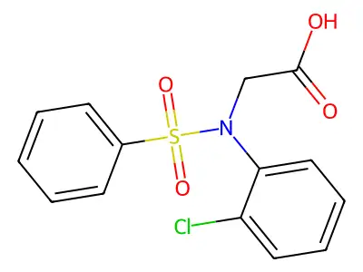 N-(2-chlorophenyl)-N-(phenylsulfonyl)glycine structure