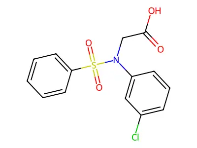 N-(3-chlorophenyl)-N-(phenylsulfonyl)glycine structure