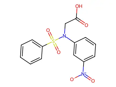 N-(3-nitrophenyl)-N-(phenylsulfonyl)glycine structure