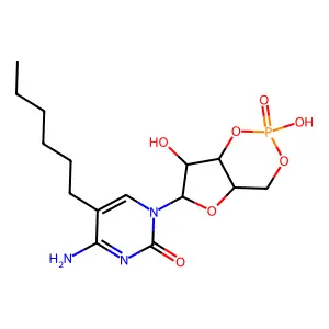 5-n-Hexylcytidine 3',5'-cyclic monophosphate structure