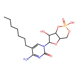5-n-Octylcytidine 3',5'-cyclic monophosphate structure