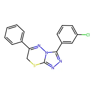 3-(3-chlorophenyl)-6-phenyl-7H-[1,2,4]triazolo[3,4-b][1,3,4]thiadiazine structure