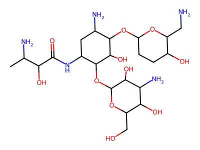 1-N-(3-amino-2-hydroxybutanoyl)-2',3'-dideoxykanamycin A structure