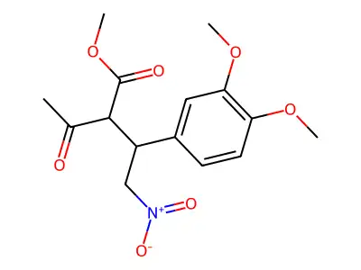 Methyl 2-acetyl-3-(3,4-dimethoxyphenyl)-4-nitrobutanoate structure