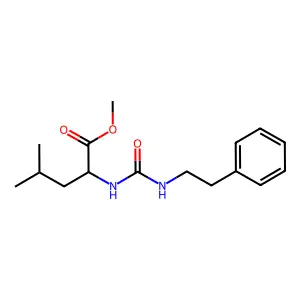 (S)-methyl 4-methyl-2-(3-phenethylureido)pentanoate structure