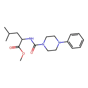 (S)-methyl 4-methyl-2-(4-phenylpiperazine-1-carboxamido)pentanoate structure