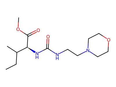 Methyl 3-methyl-2-(2-morpholin-4-ylethylcarbamoylamino)pentanoate structure