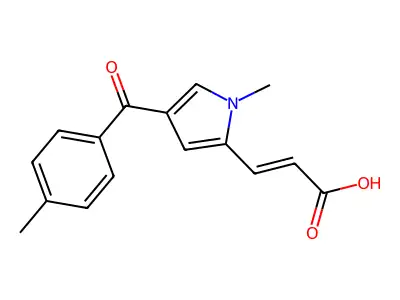 (2E)-3-{1-methyl-4-[(4-methylphenyl)carbonyl]-1H-pyrrol-2-yl}prop-2-enoic acid structure